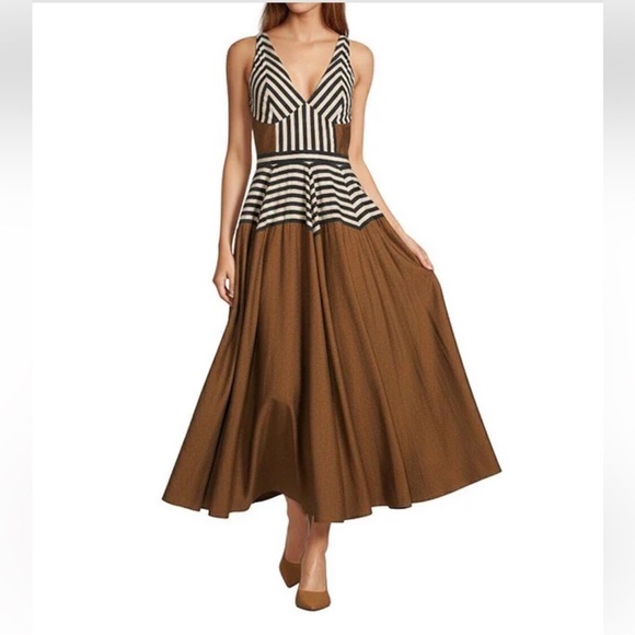 ANTONIO MELANI Dresses & Skirts - NWT Antonio Melani Ashley Stripe Luxe Voile V-Neckline Sleeveless A-Line Dress